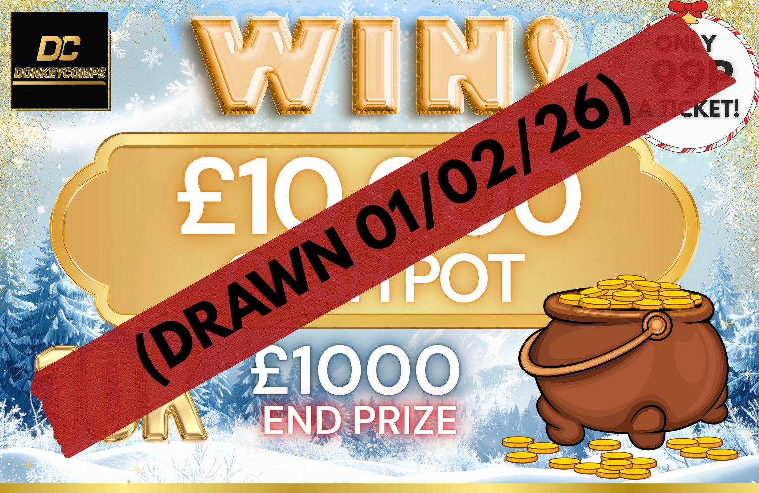 £10,000 Cash Pot! £1000 End Prize!