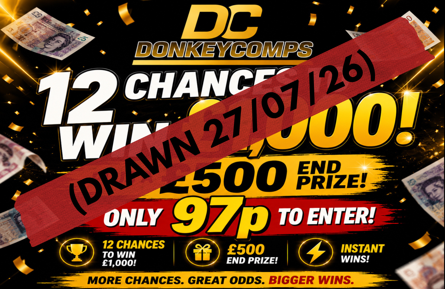 £12,000 Cash Pot & £500 End Prize!